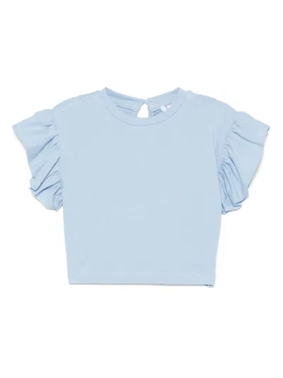 Miss Grant Babies' Ruffle-detail T-shirt In Blue