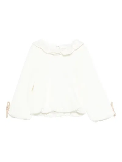 Miss Grant Ruffled-collar Blouse In White