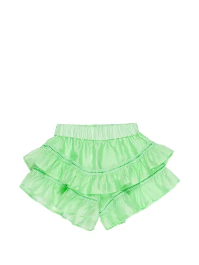 Miss Grant Kids' Ruffled Shorts In Green