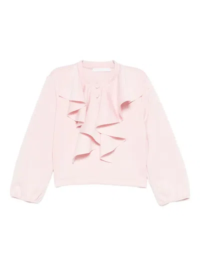 Miss Grant Babies' Ruffled Sweatshirt In Animal Print