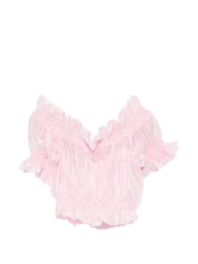 Miss Grant Kids' Ruffled Top In Pink