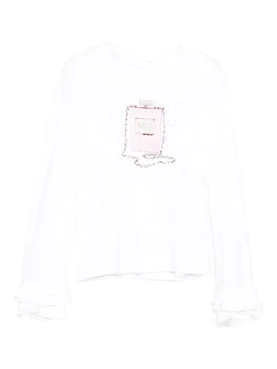 Miss Grant Kids' Ruffled-trim Blouse In White