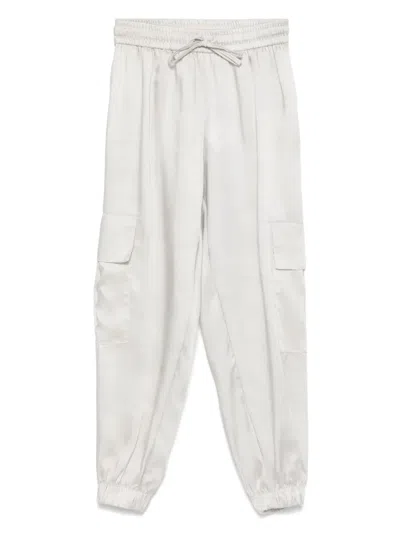 Miss Grant Kids' Satin Cargo Pants In Beige