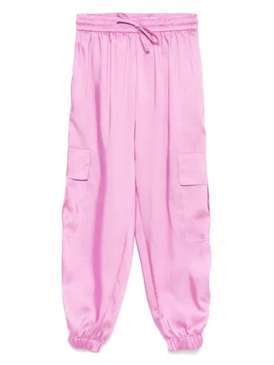 Miss Grant Kids' Satin Cargo Pants In Pink