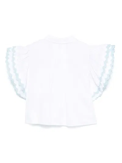 Miss Grant Kids' Scallop-trim Shirt In White