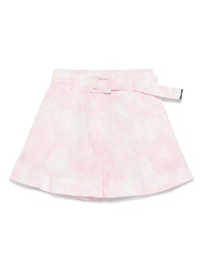 Miss Grant Kids' Floral-print Shorts In White