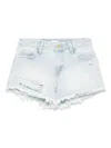 Miss Grant Distressed Denim Shorts In Blue
