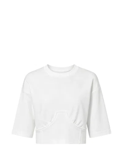 Miss Grant Kids' Smocked Cropped T-shirt In White