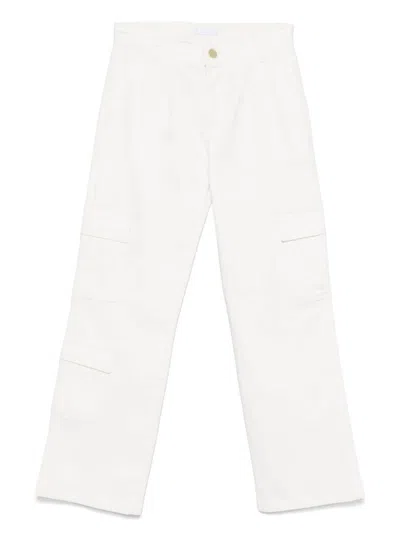 Miss Grant Kids' Straight-leg Cargo Pants In White