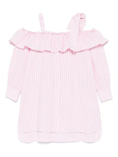 Miss Grant Kids' Striped Dress In Pink