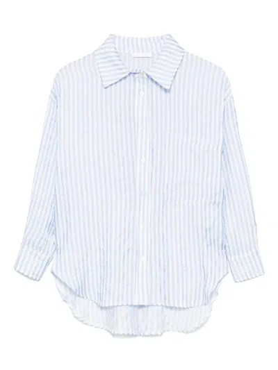 Miss Grant Kids' Striped Shirt In Light Blue