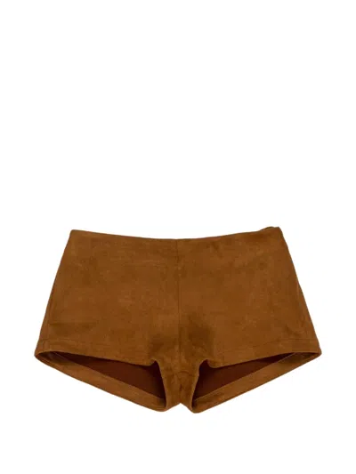Miss Grant Kids' Suede-effect Shorts In Brown