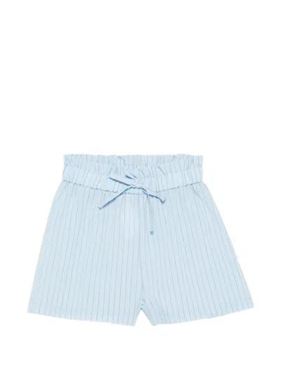 Miss Grant Tie-detail Striped Shorts In Blue