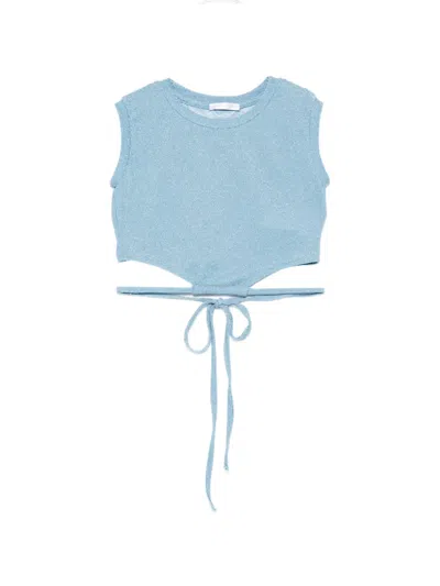 Miss Grant Kids' Tie Strap Top In Blue