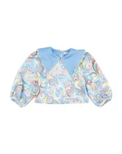 Miss Grant Babies'  Toddler Girl Sweatshirt Light Blue Size 6 Polyester, Cotton