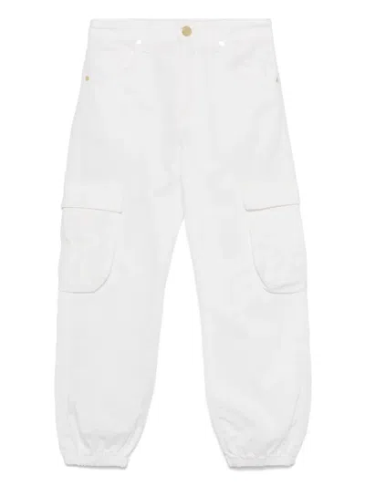 Miss Grant Kids' Twill Trousers In White
