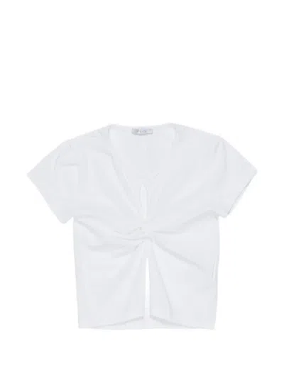 Miss Grant Kids' Twisted Cut-out T-shirt In White