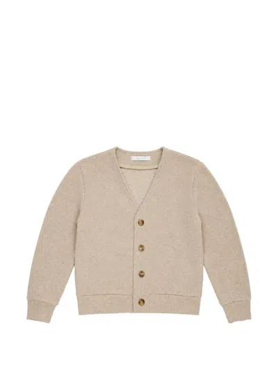 Miss Grant Babies' V-neck Button-up Cardigan In Neutrals