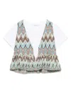 Miss Grant Wave-pattern T-shirt Set (set Of Two) In White