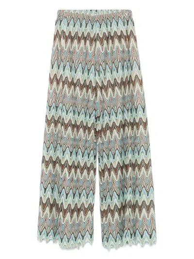 Miss Grant Kids' Wave-pattern Trousers In Blue