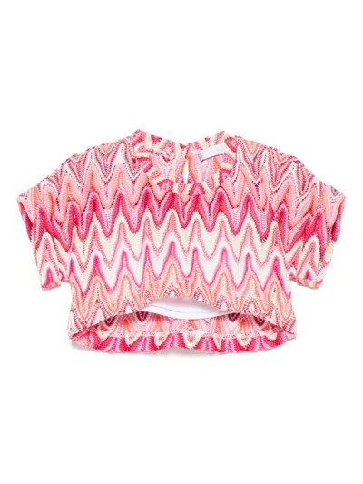 Miss Grant Babies' Zigzag Blouse In Pink