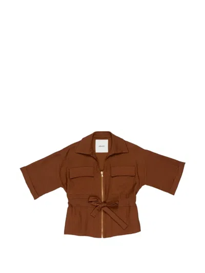 Miss Grant Kids' Zip Tie Jacket In Orange