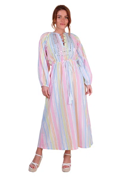 Miss June Alessandra Long Dress In Multi
