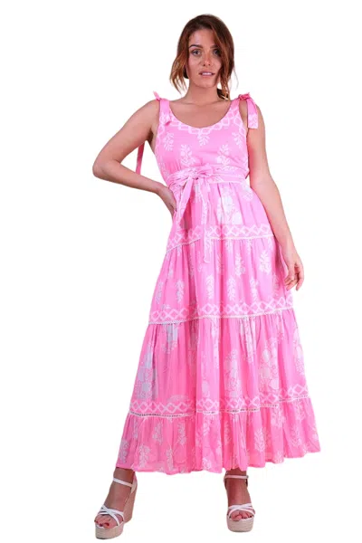 Miss June Amalia Long Dress In Pink