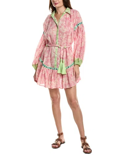 Miss June Balloon Sleeve Shirtdress In Pink
