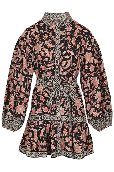 Miss June Cassandra Short Dress Multi In Brown