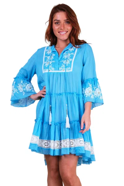 Miss June Cecilia Short Dress In Blue
