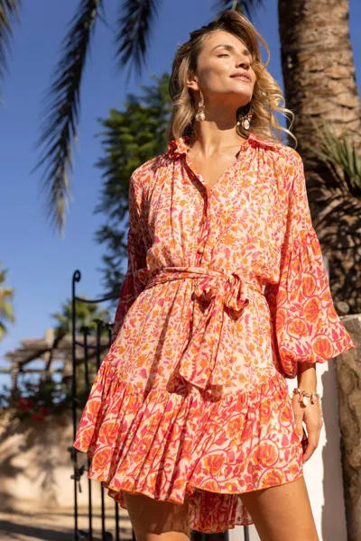 Miss June Dress Naxos Fuchsia In Orange