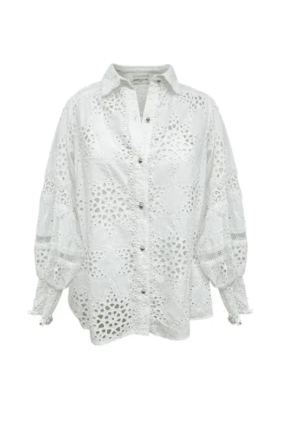 Miss June Farah Shirt In White