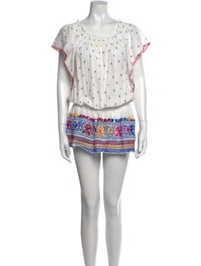 Pre-owned Miss June Floral Print Dress In White