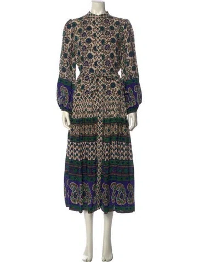 Pre-owned Miss June Floral Print Long Dress In Multi