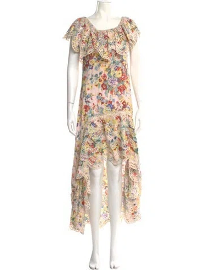 Pre-owned Miss June Floral Print Long Dress In Multi