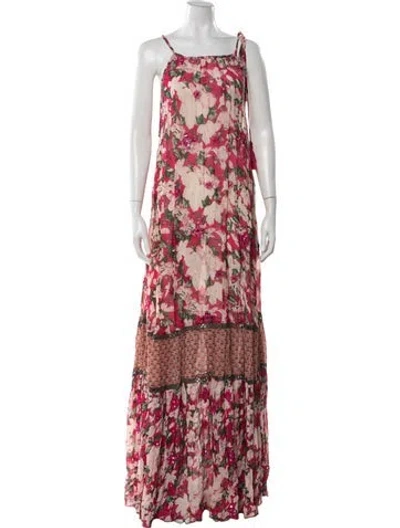 Pre-owned Miss June Floral Print Long Dress In Multi