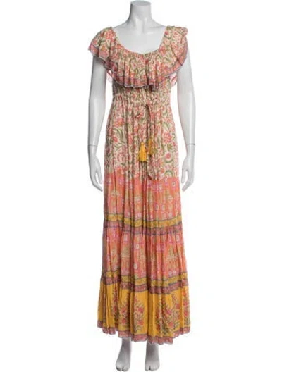 Pre-owned Miss June Floral Print Long Dress In Multi