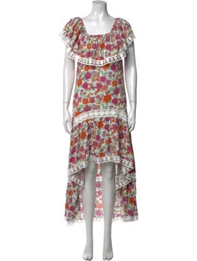 Pre-owned Miss June Floral Print Long Dress In Multicolor