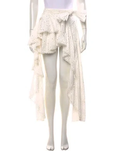 Pre-owned Miss June Floral Print Long Skirt In Neutrals
