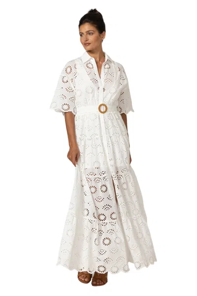 Miss June Gardenia Long Dress In White