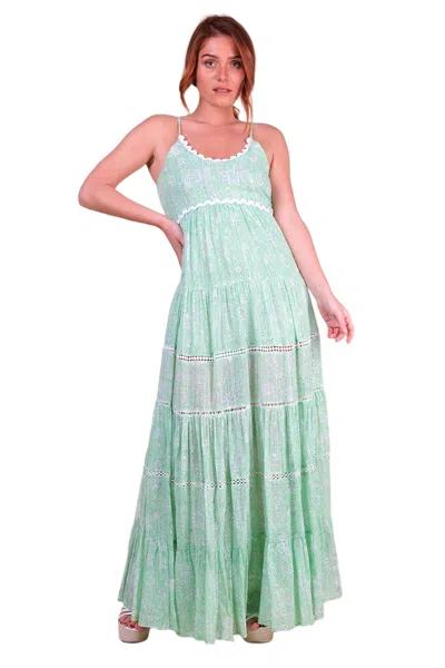 Miss June Graciela Long Dress In Blue