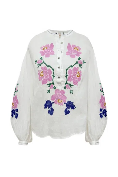 Miss June Jenna Blouse In White