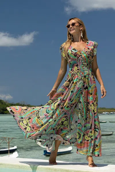 Miss June Kaleidoscope Dress In Multi