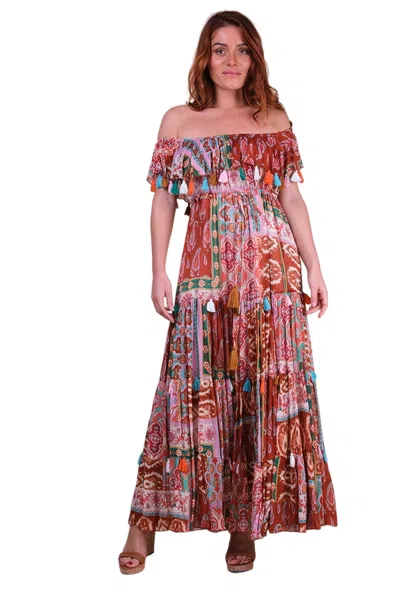 Miss June Liliana Long Dress In Multi