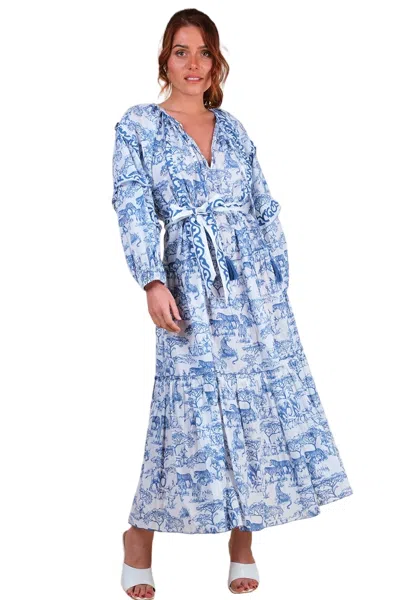 Miss June Long Dress Francesca In Blue