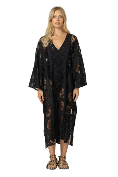 Miss June Long Eden Kaftan In Black