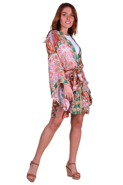 Miss June Lulia Short Kimono In Multi