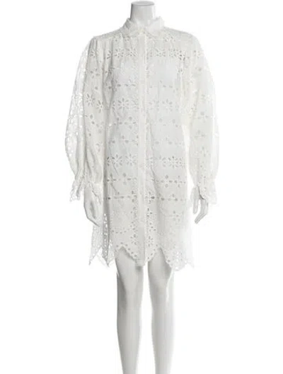Pre-owned Miss June Mini Dress In White