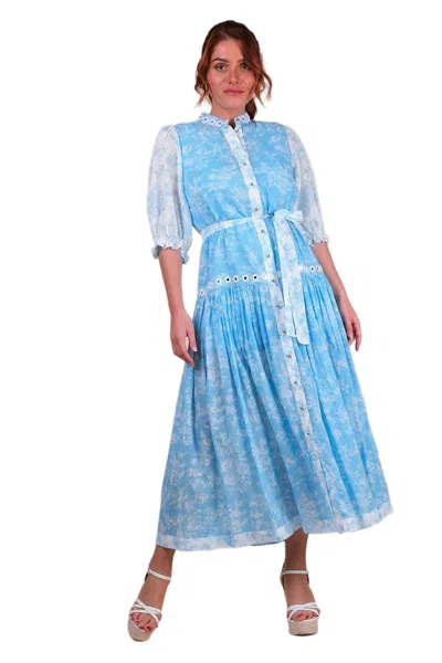 Miss June Natalia Long Dress In Blue